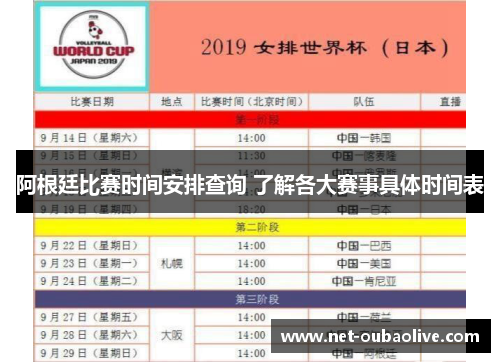 阿根廷比赛时间安排查询 了解各大赛事具体时间表